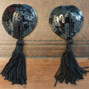 Agent Provocateur Black Heart-shaped Sequin Nipple Pasties
